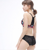 T Racerback Flower Print Front Buckle Push-up Bra Panty Sets