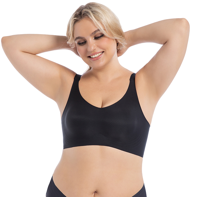 Women Comfortable Soft Seamless Full Coverage Adjustable Sleep T-Shirt Everyday Wear Wireless Bras