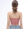 Sexy Lingerie Lace Bralette for Women V Neck Camisoles Racerback Double-Layered Crop Top
