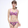 Flower Print Strapless Bra Panty Sets