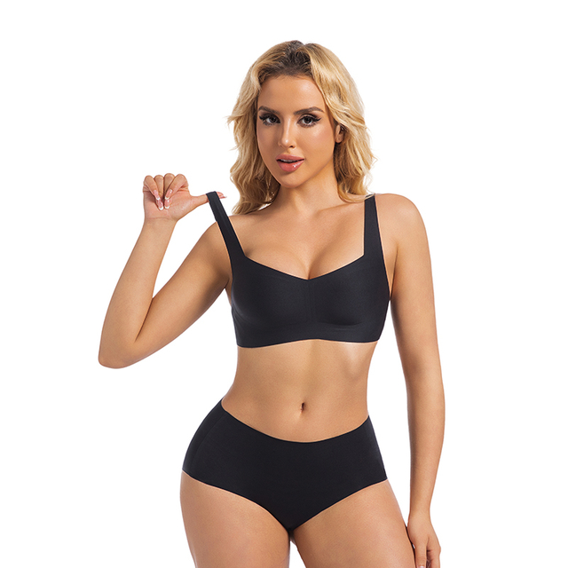 Push Up Bras for Women Wireless Bralettes with Support Seamless Everyday Bras Panties Sets