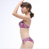 Flower Print Strapless Bra Panty Sets