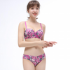 Flower Print Strapless Bra Panty Sets