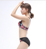 T Racerback Flower Print Front Buckle Push-up Bra Panty Sets